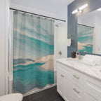 Calming Uncanny Valley Coastal Shower Curtain