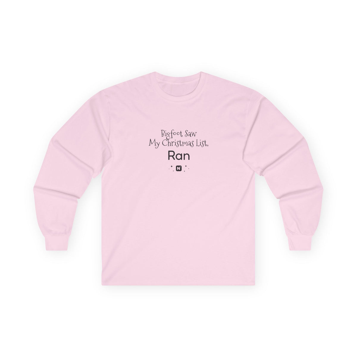 Bigfoot Christmas List long sleeve tee – original NewGiftDay design, view 23