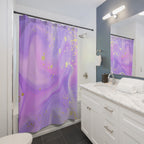 Gold Veined Marble Swirl Shower Curtain Gift: Luxury Abstract for Opulent Homes