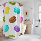 Delightful Macaron Pattern Shower Curtain Gift: Sweet Elegance for Dessert Lovers