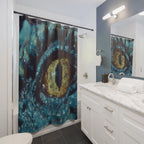 Dragon Eye Pixel Art Shower Curtain Gift: High-Impact Fantasy for Gamer Homes
