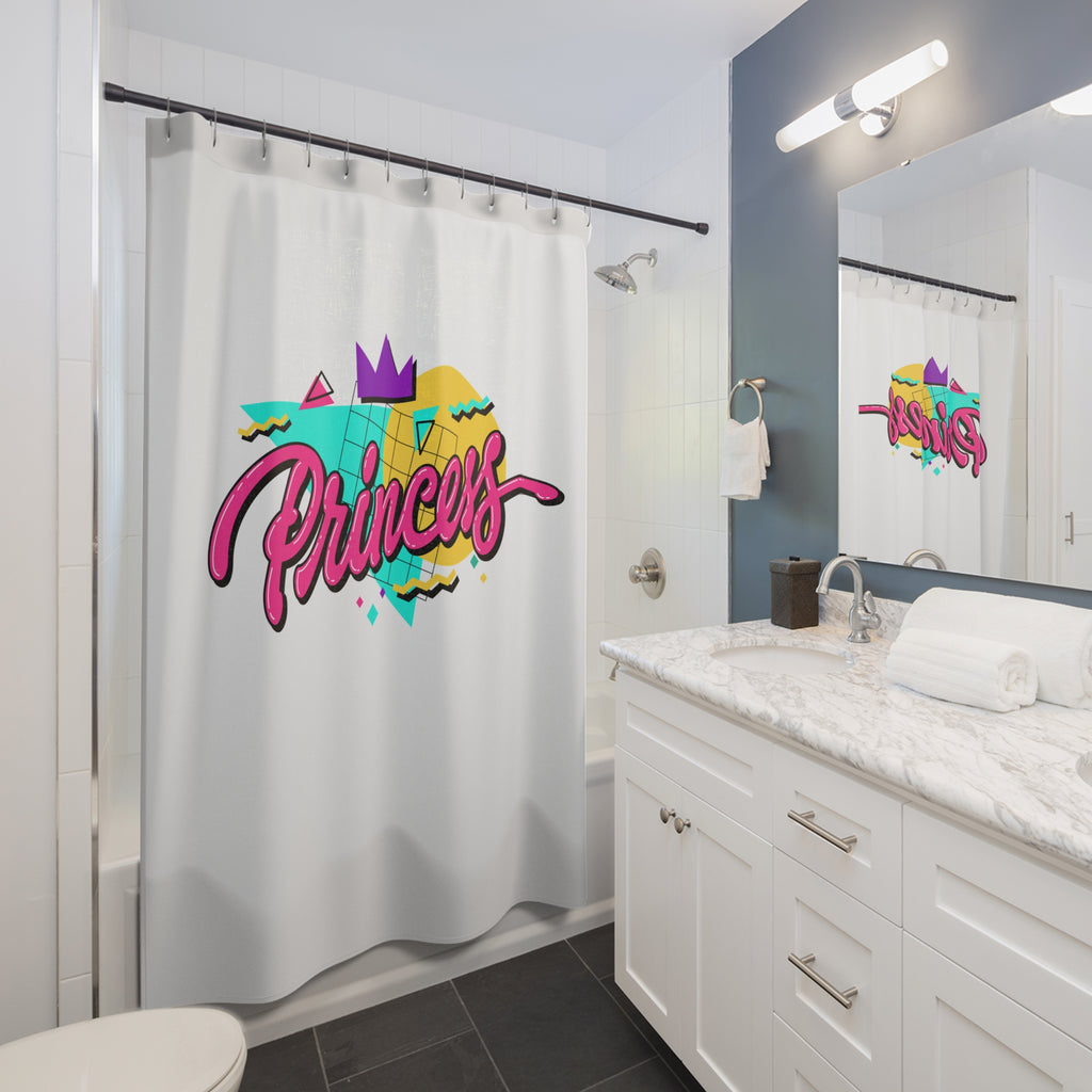 80s/90s Retro "Princess" Shower Curtain Gift: Vibrant Nostalgia for Funky Homes