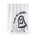 "I Haunt the Bubbles" Ghost Shower Curtain Gift: Spooky Fun for Playful Homes