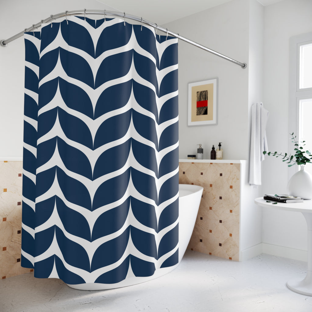 Serene Blue Whale Tail Silhouette Shower Curtain Gift: Ocean Calm for Minimalist Spaces