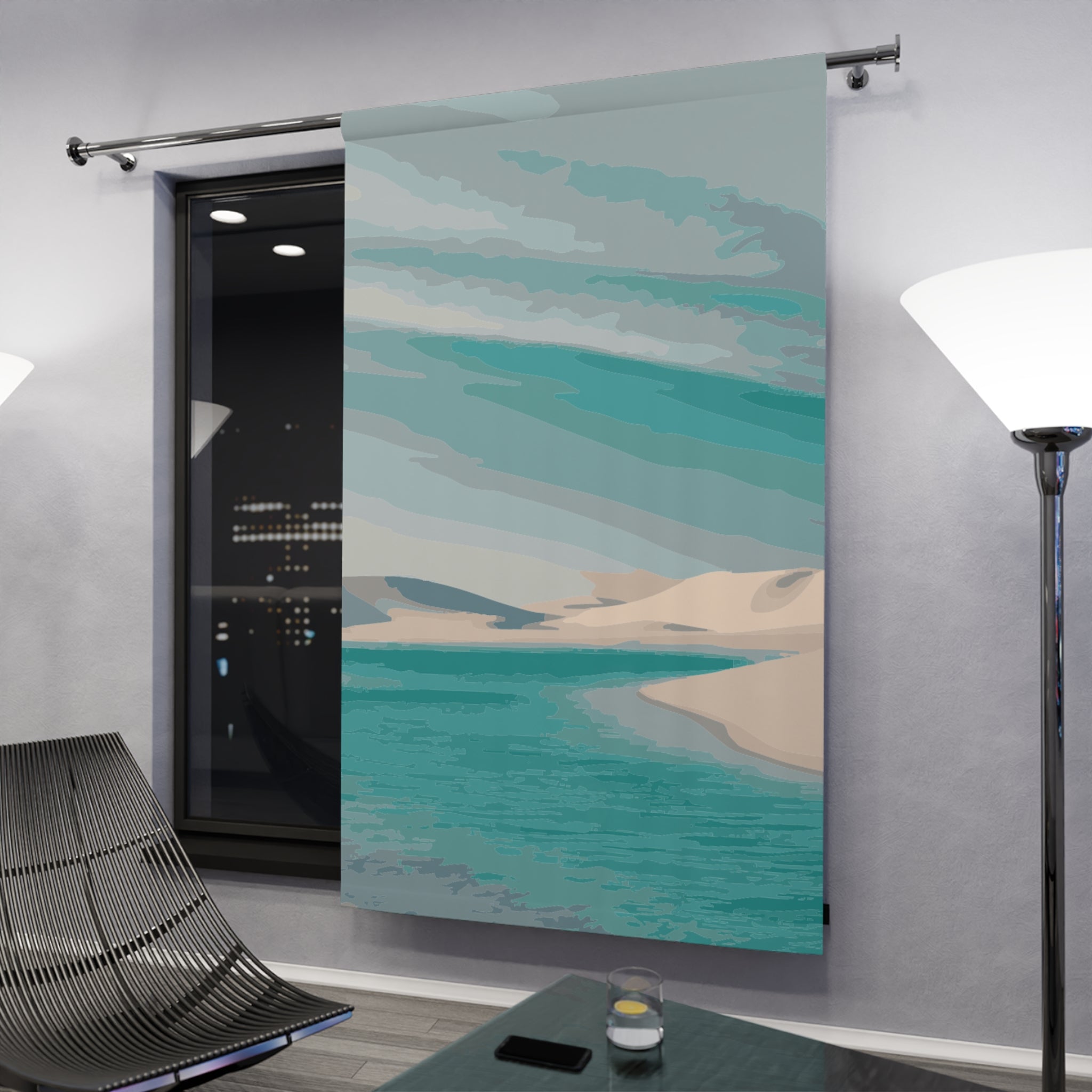 Uncanny Valley Coastal Blackout Window Curtain