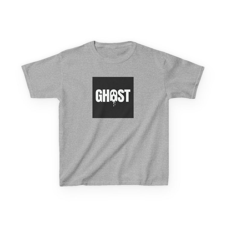 Cute Drippy Ghost for Halloween kids tee in sport-grey – original NewGiftDay design