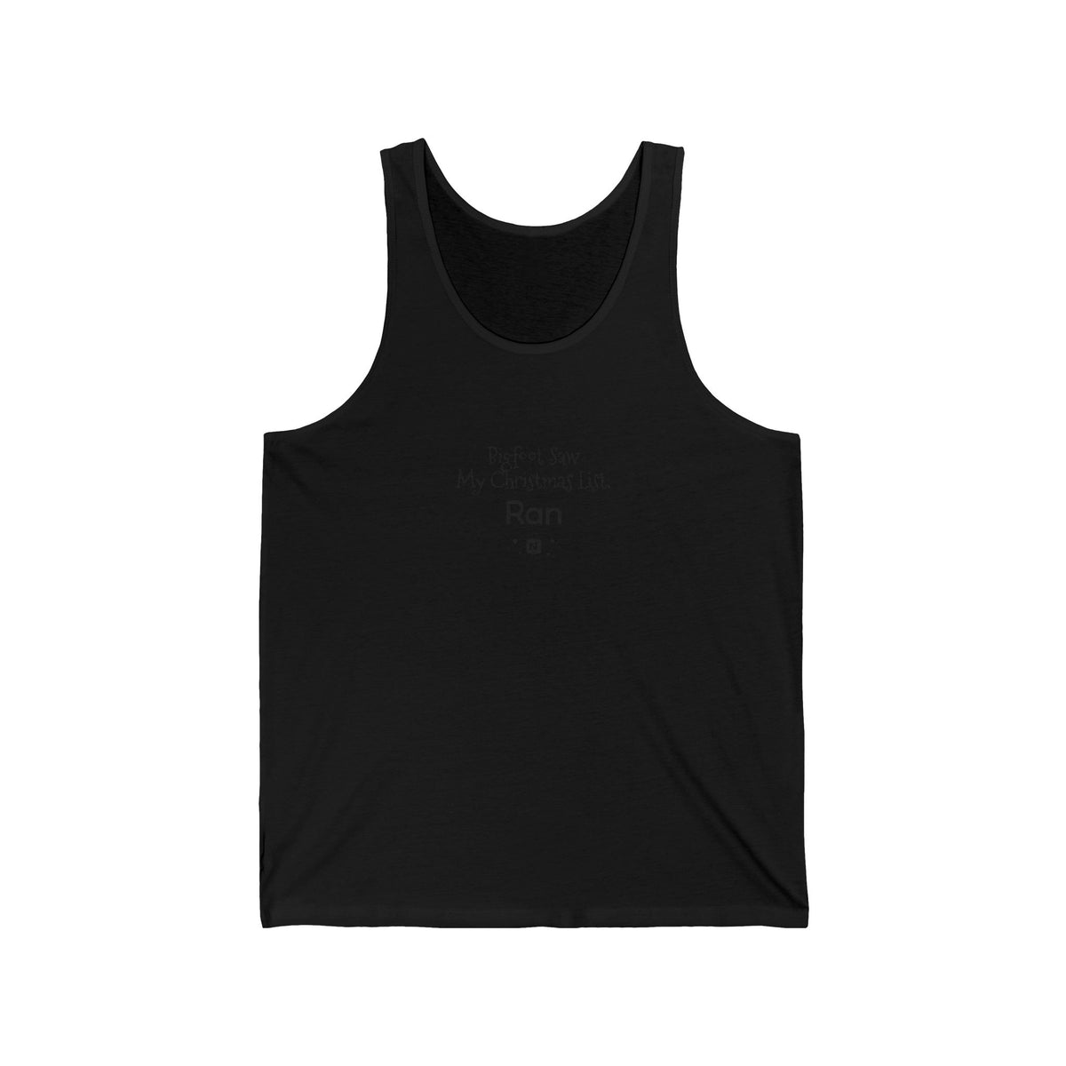 Bigfoot Christmas List Unisex Jersey Tank tank top – original NewGiftDay design, view 2