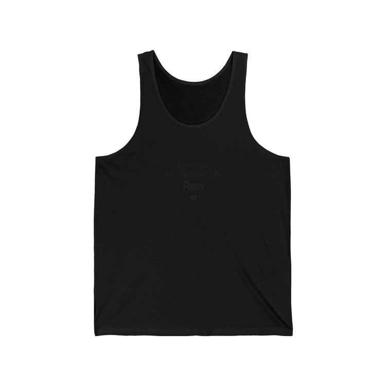 Bigfoot Christmas List Unisex Jersey Tank tank top in black – original NewGiftDay design