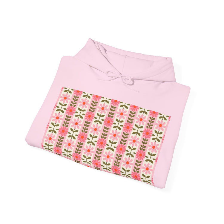 Retro Daisy Blooms™ Hooded sweatshirt in light-pink – original NewGiftDay design