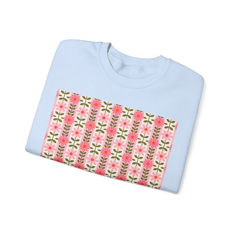 Retro Daisy Blooms™ sweatshirt in light-blue – original NewGiftDay design