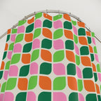 Retro Petal Grid Shower Curtain Gift: Organic Mid-Century Vibe for Colorful Homes