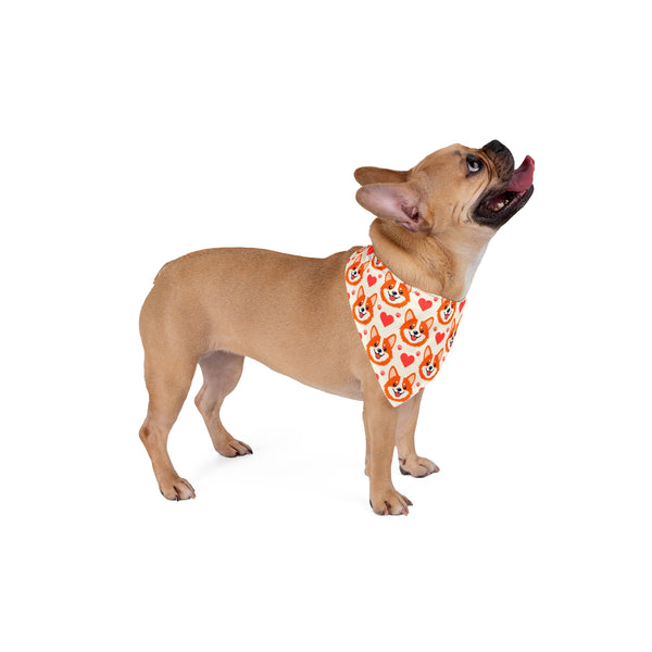 Corgi Hearts Pet Bandana design