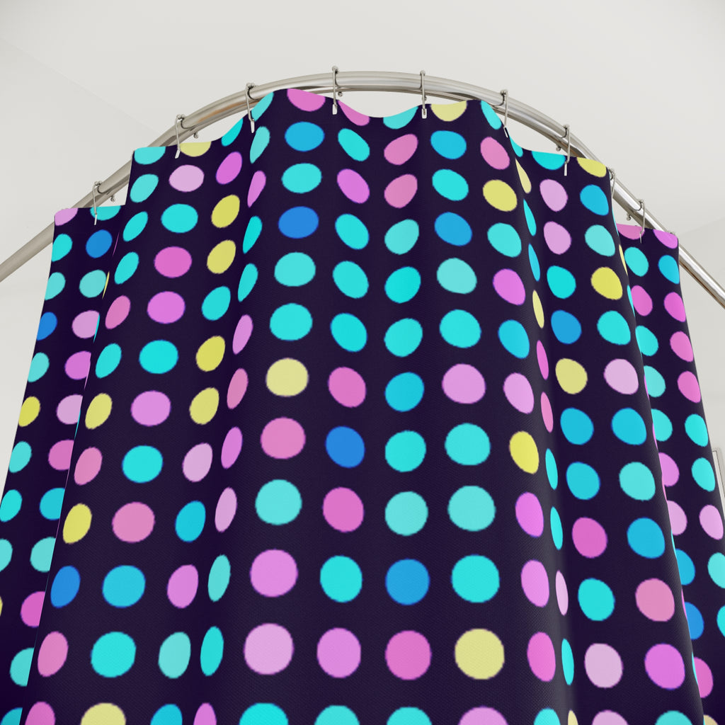 Disco Dot Grid Shower Curtain Gift: Maximalist Energy for Celebration Homes