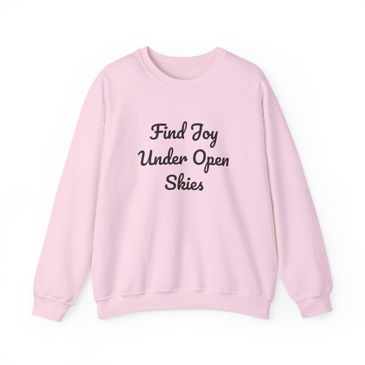 Find Joy Under Open Skies sweatshirt in light-pink – original NewGiftDay design