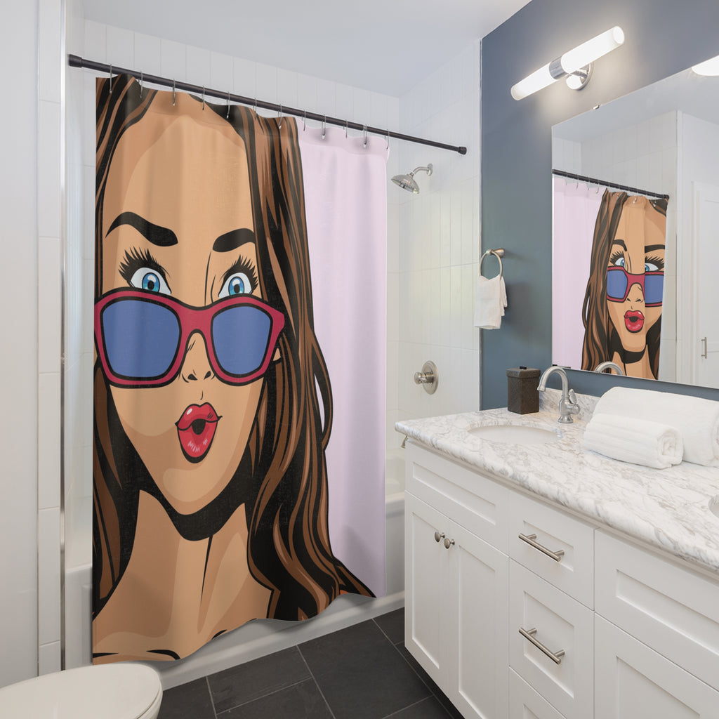Pop Art Surprised Woman Shower Curtain Gift: Comic Book Chic for Expressive Homes