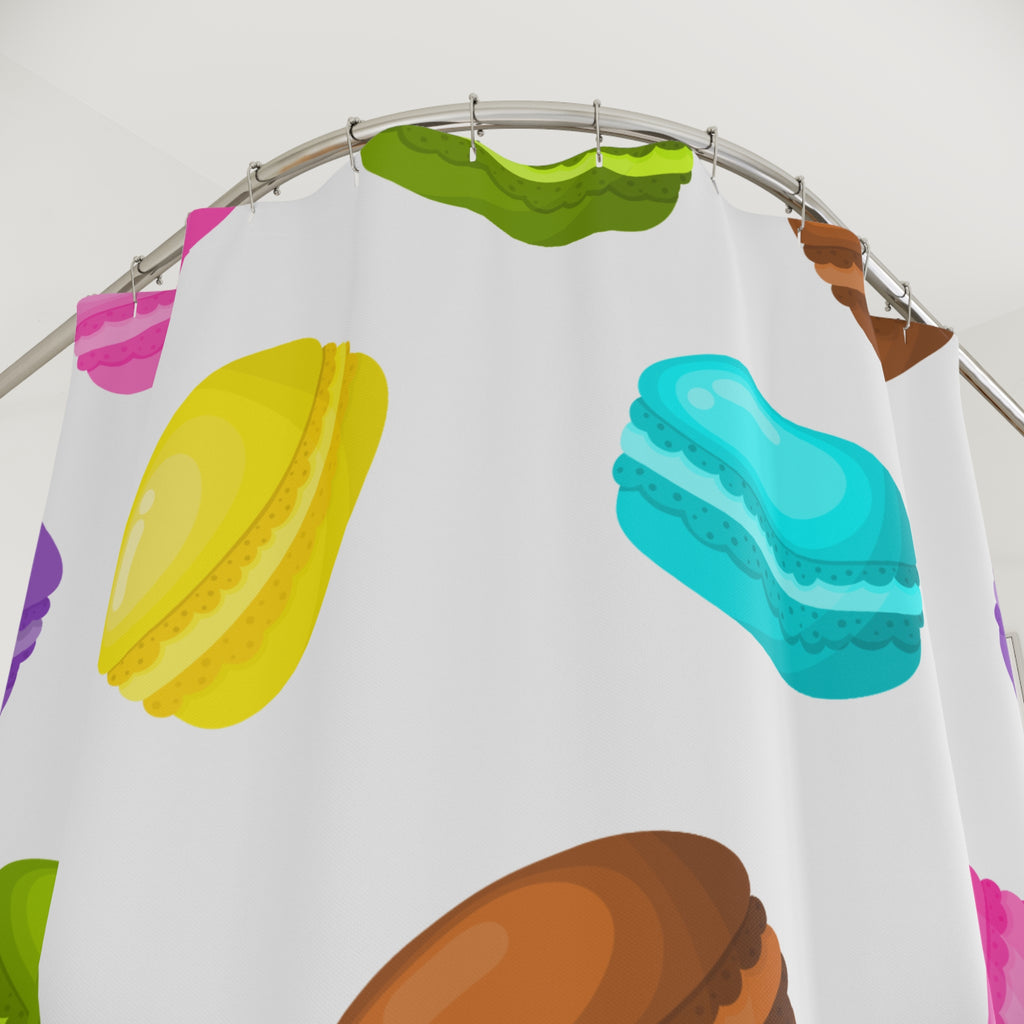 Delightful Macaron Pattern Shower Curtain Gift: Sweet Elegance for Dessert Lovers