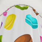 Delightful Macaron Pattern Shower Curtain Gift: Sweet Elegance for Dessert Lovers