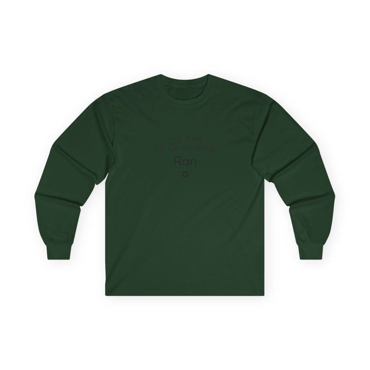 Bigfoot Christmas List long sleeve tee in forest-green – original NewGiftDay design