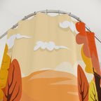 Picturesque Autumn Path Landscape Shower Curtain Gift: Scenic Fall for Inviting Homes