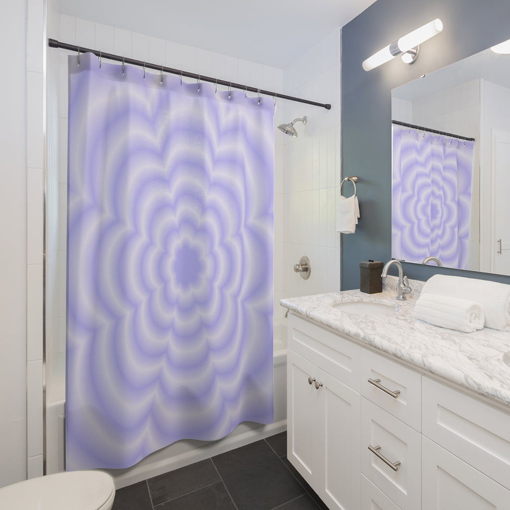 Lavender Petal Op Art Shower Curtain Gift: Serene Bloom for Tranquil Spaces