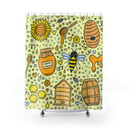Sweet Honey Bee Doodle Shower Curtain Gift: Whimsical Charm for Nature Lovers