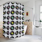 Retro Vinyl Record Pattern Shower Curtain Gift: Music Lover's Dream for Energetic Homes