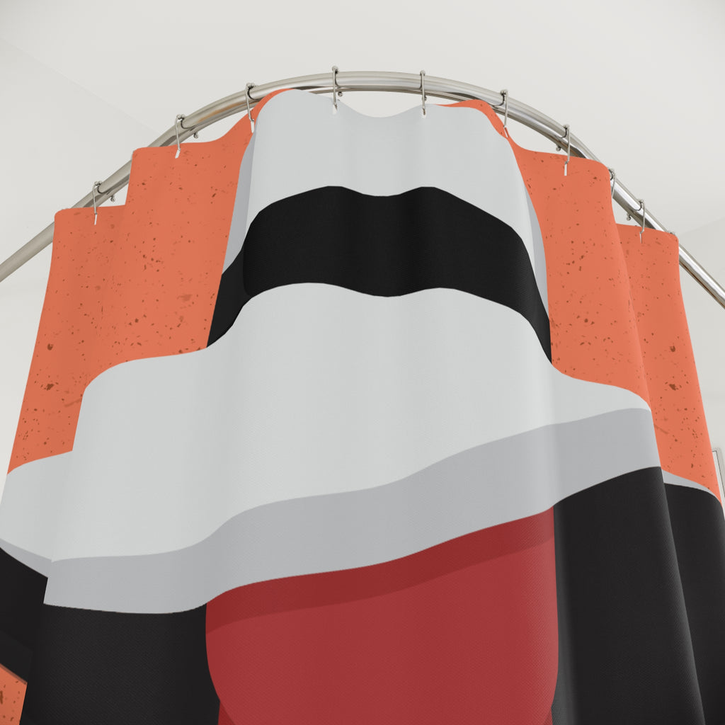 Abstract Sun Hat & Swimsuit Shower Curtain Gift: Minimalist Summer for Modern Homes