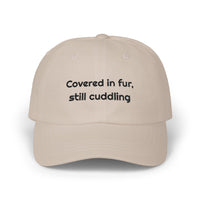 Covered in fur still cuddling Printed Dad for Pet Errands hat – original NewGiftDay design, view 2