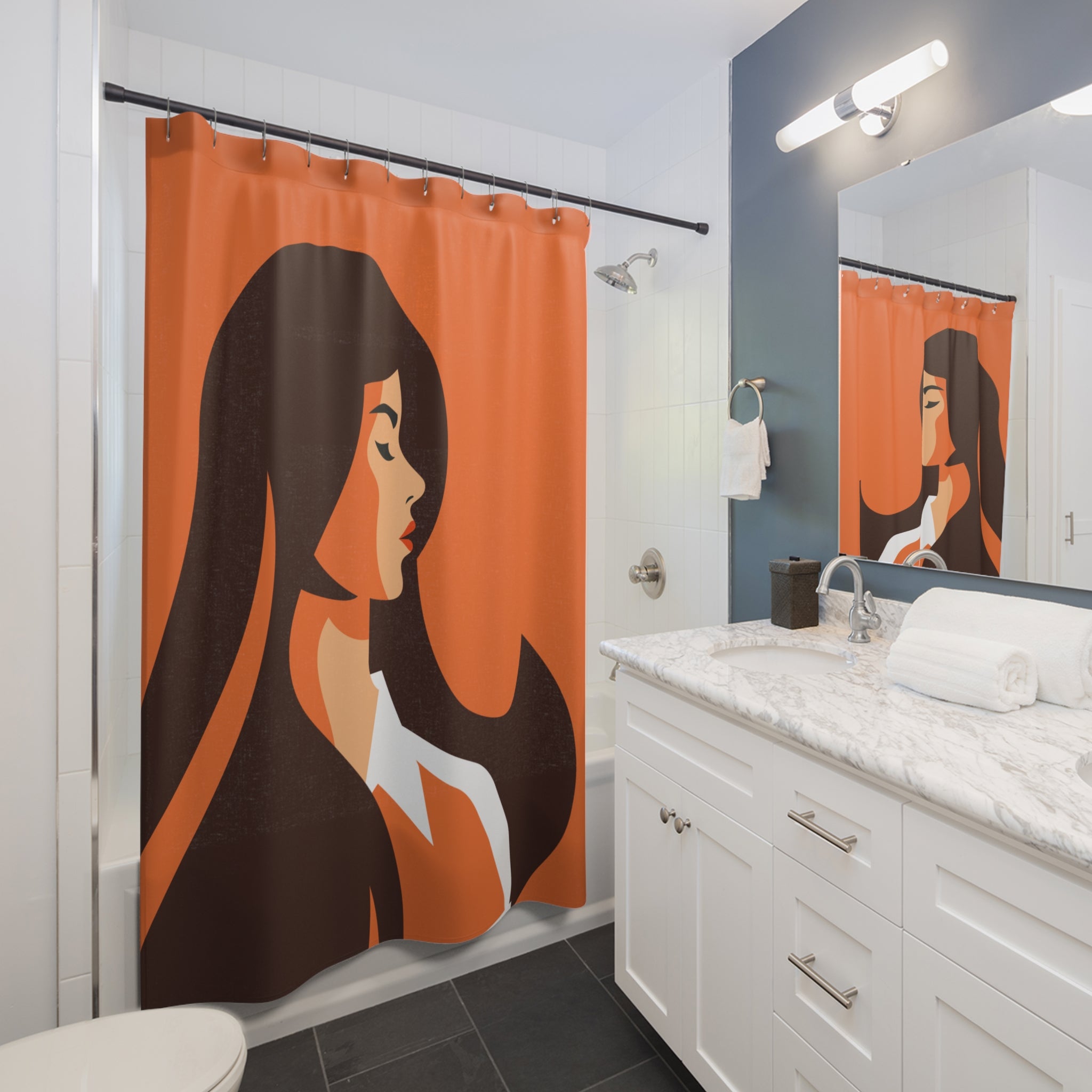 Elegant Profile Woman Shower Curtain Gift: Minimalist Grace for Modern Retreats