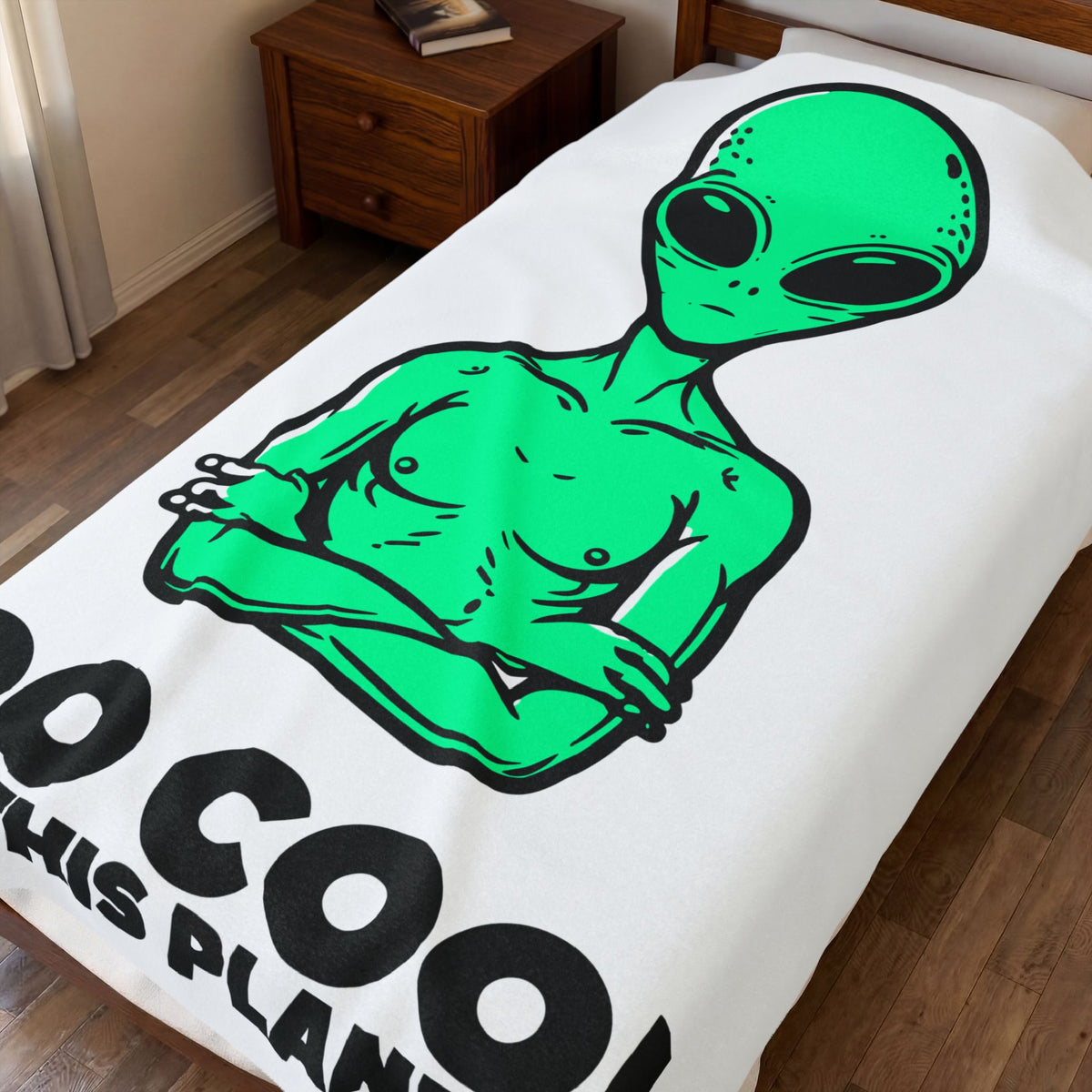Too Cool For This Planet Alien blanket – original NewGiftDay design, view 3