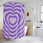 Psychedelic Wavy Heart Shower Curtain Gift: Groovy Love for Playful Homes
