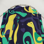 Abstract Playful Pup Green Shower Curtain Gift: Vibrant Canine Art for Dog Lover Homes