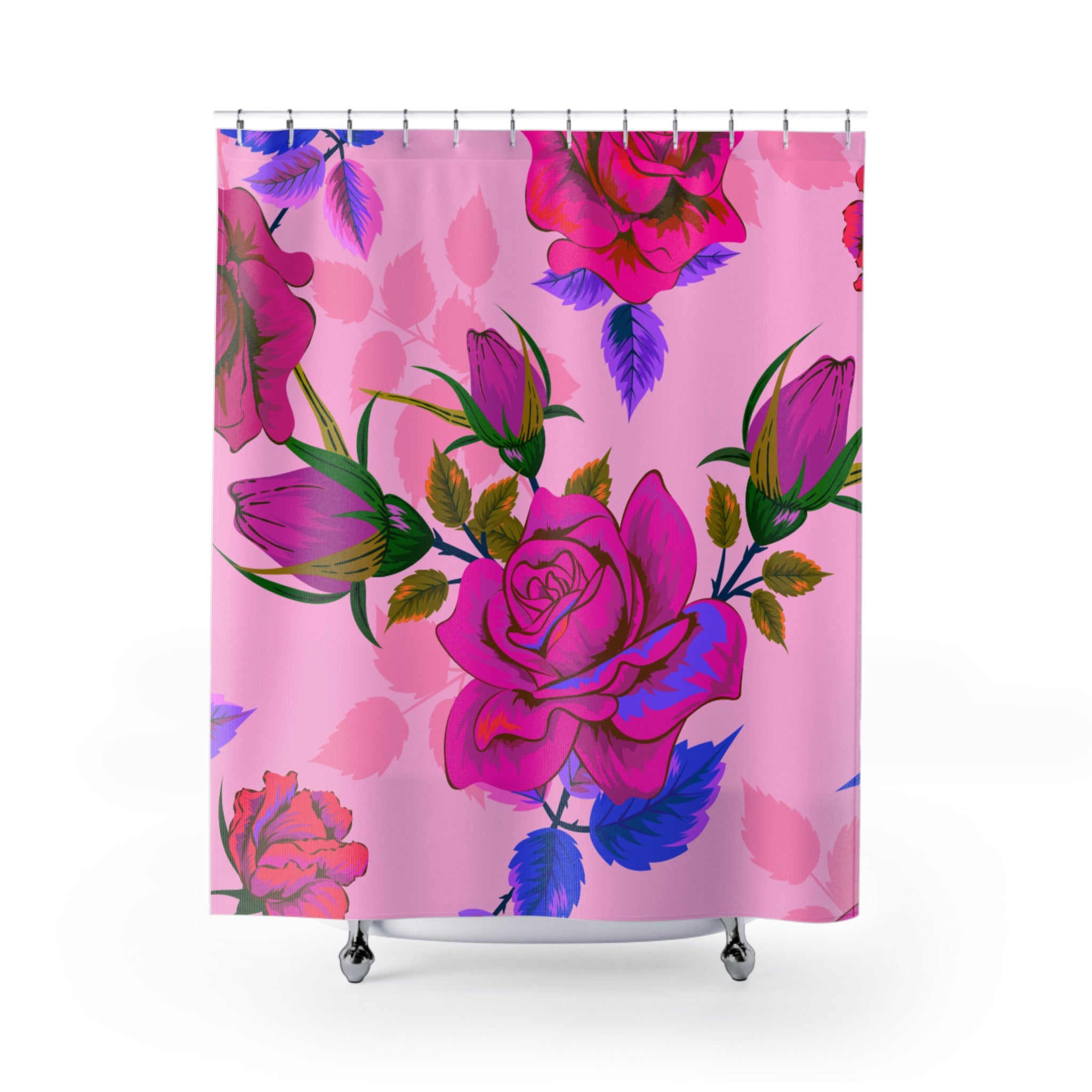 Pink Pop Art Rose Garden Shower Curtain Gift: Romantic Drama for Elegant Homes