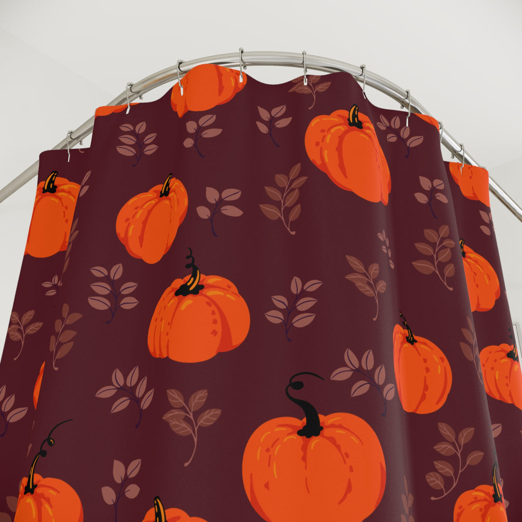 Rustic Pumpkin Patch Pattern Shower Curtain Gift: Cozy Autumn for Festive Homes