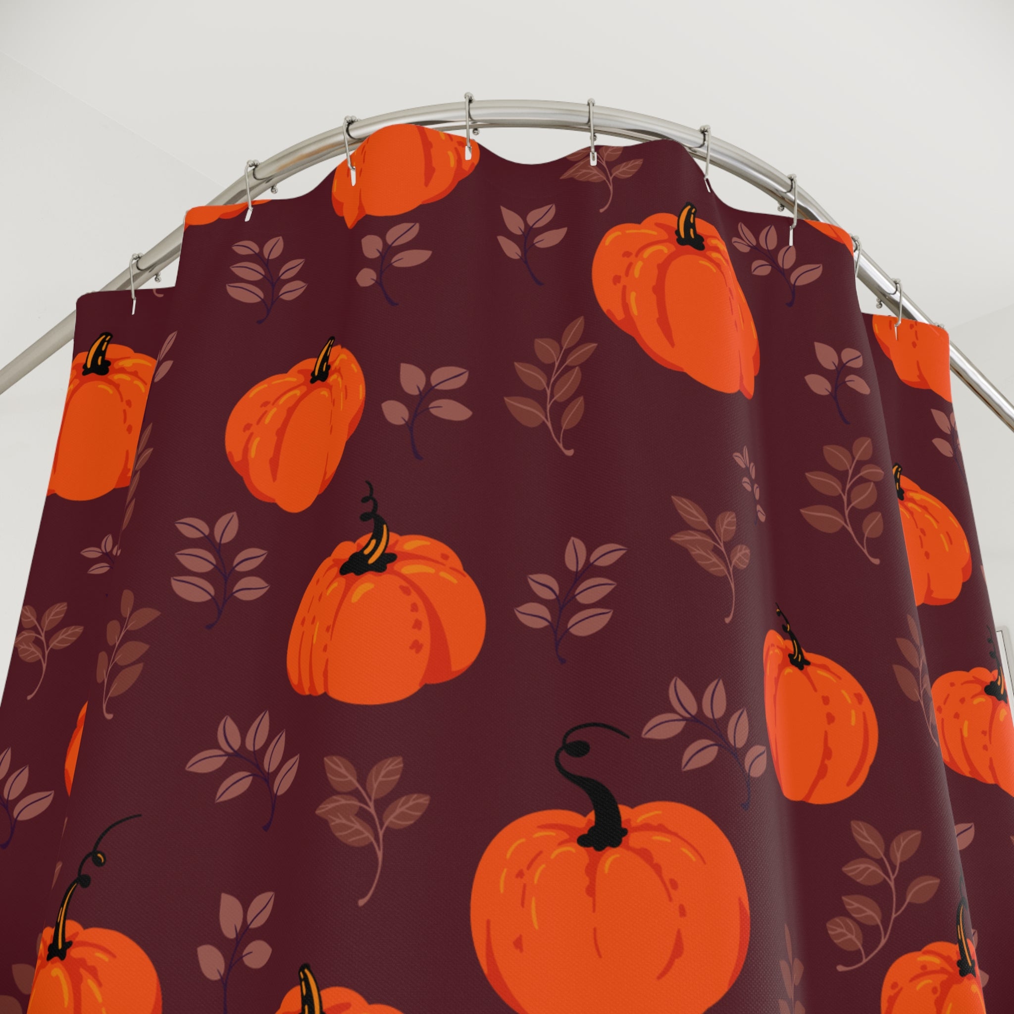 Rustic Pumpkin Patch Pattern Shower Curtain Gift: Cozy Autumn for Festive Homes