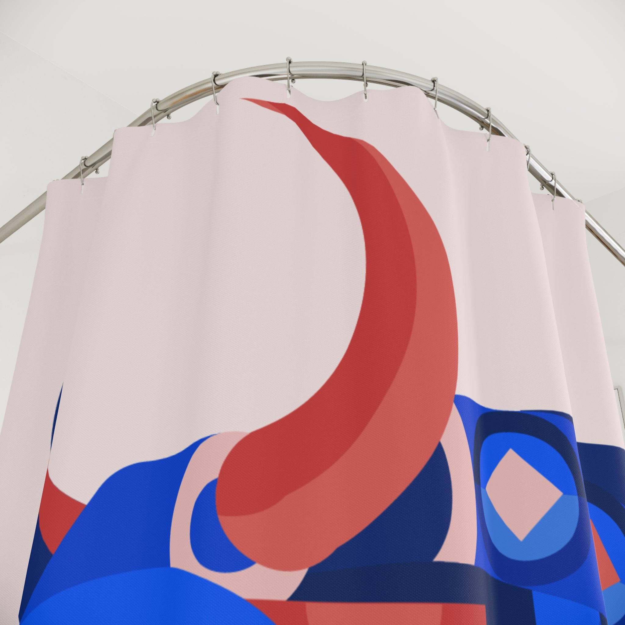 Geometric Bull Head Art Shower Curtain Gift: Modern Abstract for Bold Statement Homes