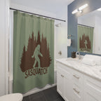 Sasquatch Forest Silhouette Shower Curtain Gift: Cryptid Lore for Rustic Homes