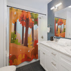 Picturesque Autumn Forest Landscape Shower Curtain Gift: Scenic Fall for Cozy Homes