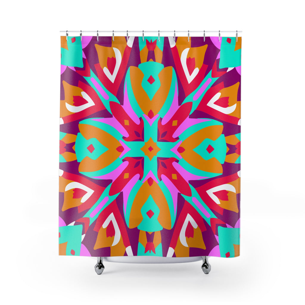 Abstract Geometric Pink Mandala Shower Curtain Gift: Zen Art for Serene Homes
