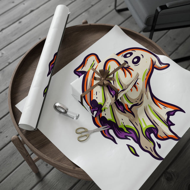 Wavy Ghost Halloween Wrapping Paper