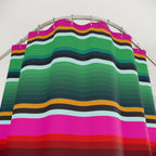 Serape Stripe Maximalist Shower Curtain Gift: Vibrant Culture for Bold Upgrades