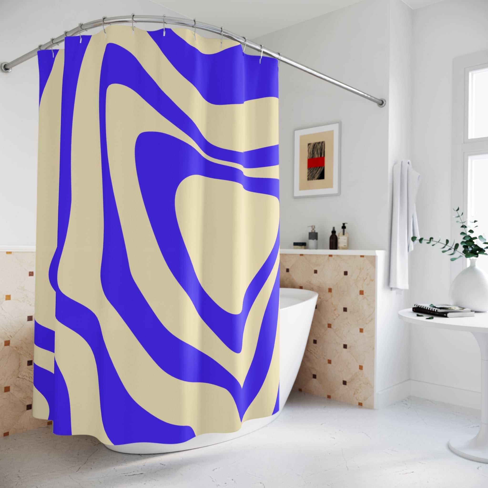 Psychedelic Swirl Abstract Shower Curtain Gift: Groovy Vibes for Dynamic Homes