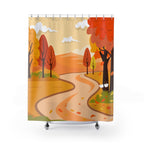 Picturesque Autumn Path Landscape Shower Curtain Gift: Scenic Fall for Inviting Homes