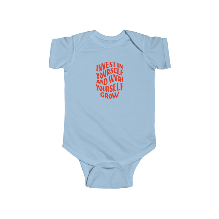 Grow Yourself baby bodysuit in light-blue – original NewGiftDay design