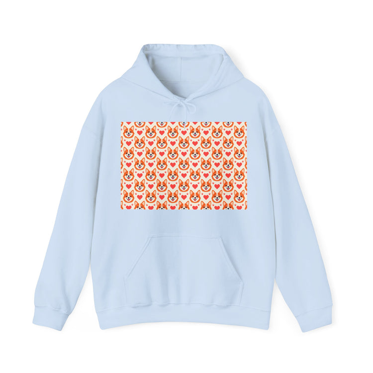 Corgi Hearts™ Hooded sweatshirt in light-blue – original NewGiftDay design