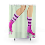 Pink & Purple Roller Skate Shower Curtain Gift: Groovy Vibes for Nostalgic Bathrooms