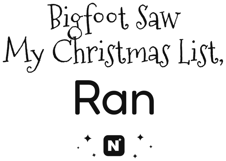 Bigfoot Christmas List Matte Vertical Posters design artwork