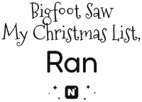 Bigfoot Christmas List Cotton Apron design artwork