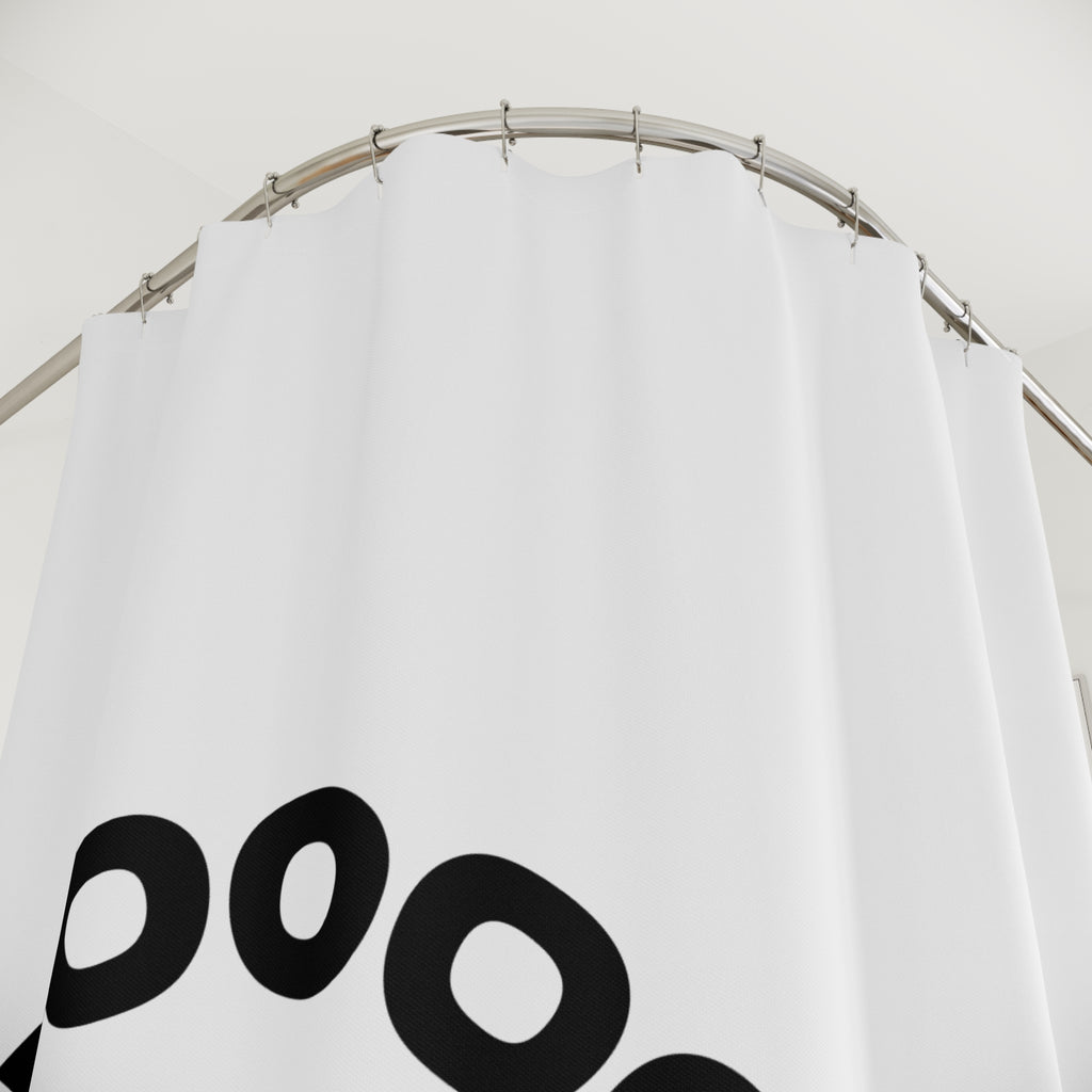 "BOOOOOO" Playful Ghost Shower Curtain Gift: Whimsical Fright for Fun Homes