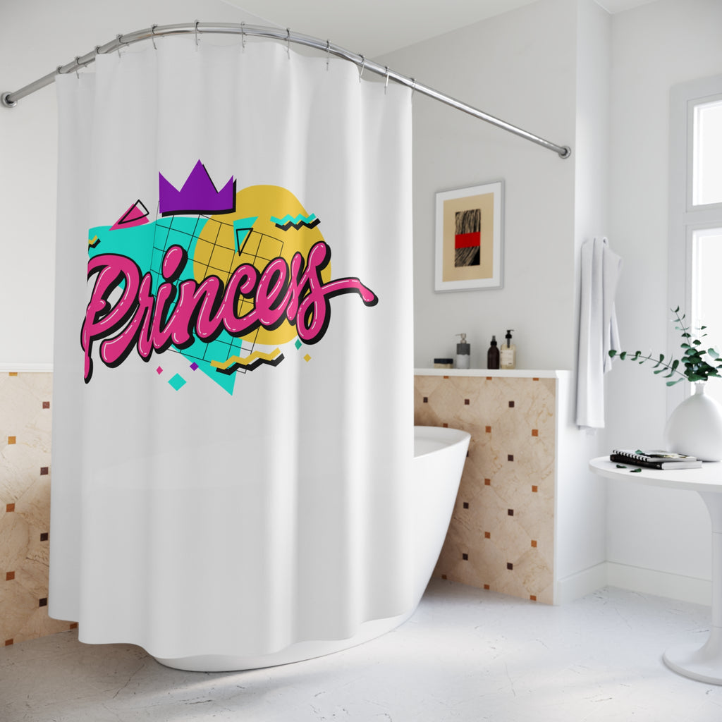 80s/90s Retro "Princess" Shower Curtain Gift: Vibrant Nostalgia for Funky Homes